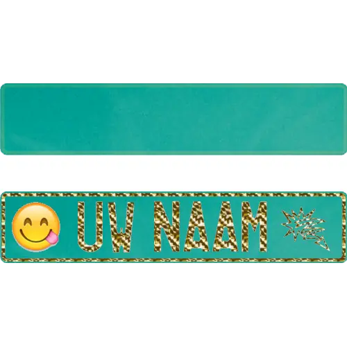 Funplaat turquoise glitter