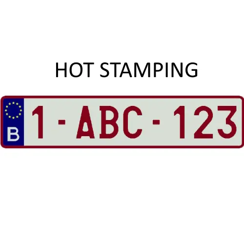 Nummerplaat België (HOT STAMPING) 520 x 110 mm