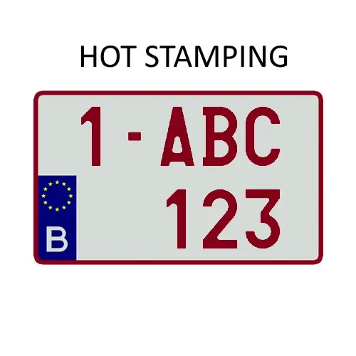 Plaque Belgique 4X4 (HOT STAMPING) 340 x 210mm