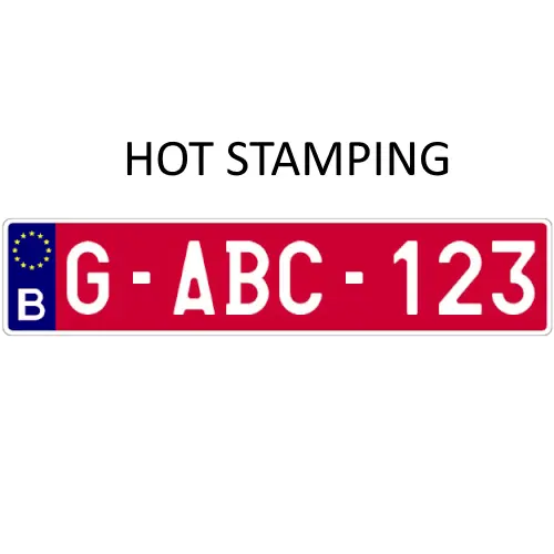 Plaque rouge / agricole (HOT STAMPING) 520 x 110mm