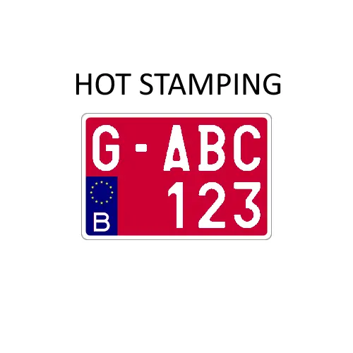 Nummerplaat Rood/Landbouw Moto (HOT STAMPING) 210 x 140 mm