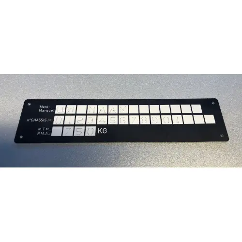 Plaque d'identification (ALU) 170 x 40 mm
