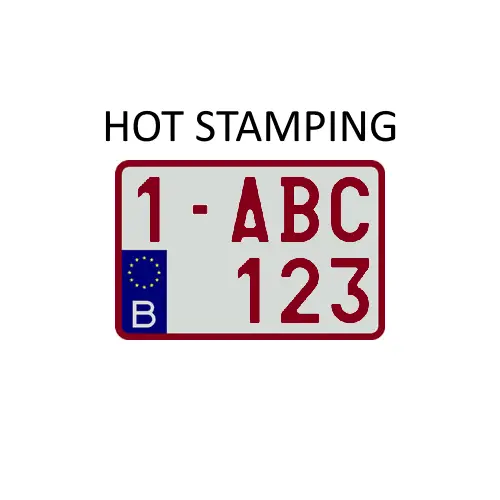 [PL000030] Nummerplaat België Moto (HOT STAMPING) 210 x 140 mm