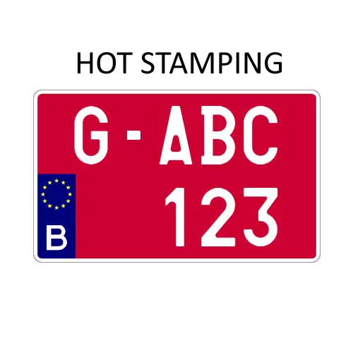 [PL000080] Plaque rouge / agricole 4x4 (HOT STAMPING) 340 x 210mm