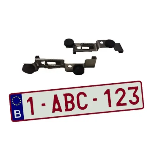 [KA000148] Nummerplaatklemmen met magneten (RVS)