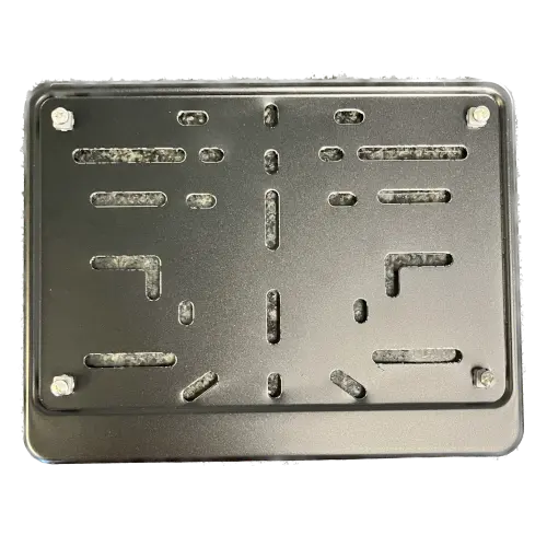 [KA000196] Support de plaque Moto NOIR avec bord (ALU) 210 x 140mm