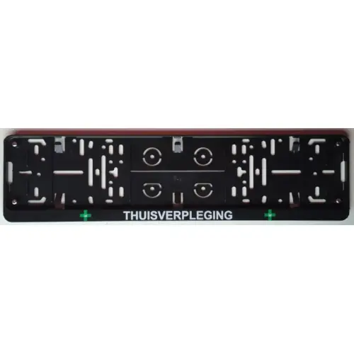 [KA100017] Support de plaque NOIR impression: VERRPLEEGKUNDE (ABS) 520 x 110 mm