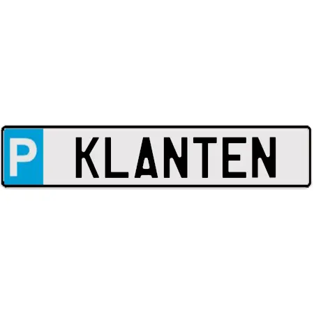 [PL000144] Funplaat / Nummerplaat Parking KLANTEN 520 x 110 mm